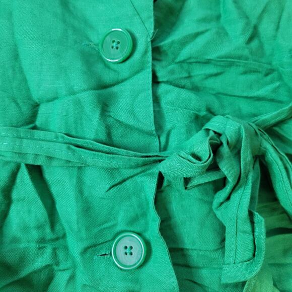 Sherry Taylor Forest Green Tie-Front Button-Up Shirt - 1X - Picture 3 of 6